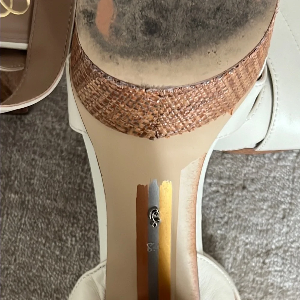 Sam Edelman Nolita Criss Cross Front Ankle Strap-Ivory Platform Sandal size 8.5